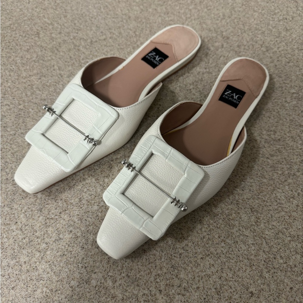 Zac Zac Posen White Valerie Mule Size 6.5
